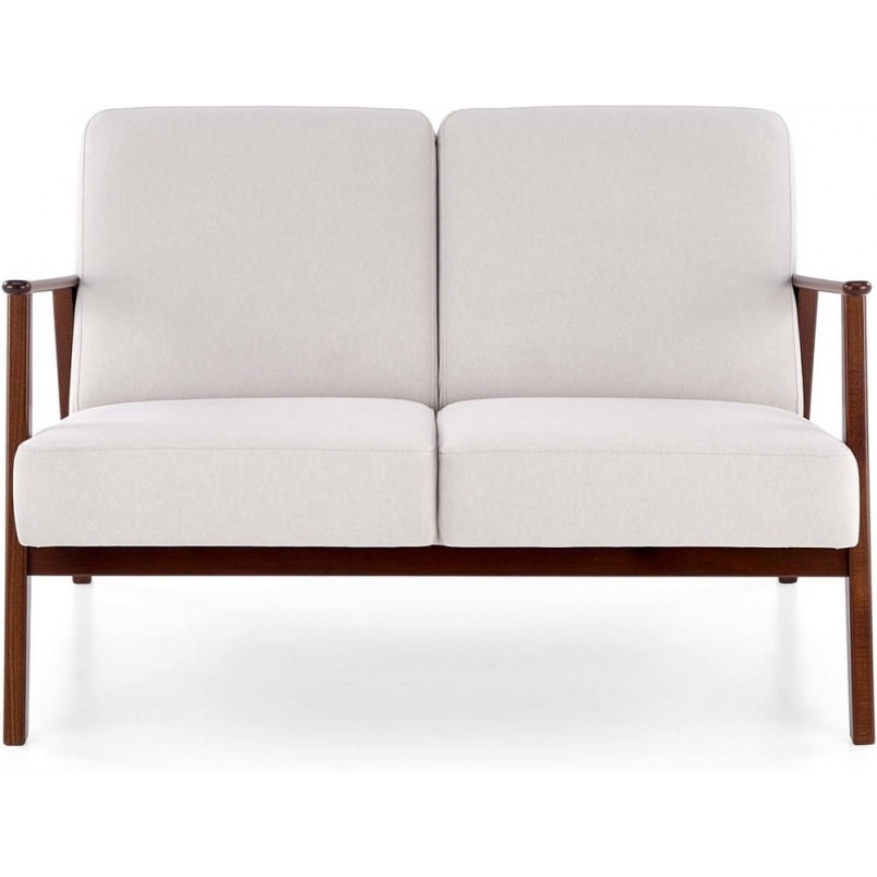 Sofa 2 osobowa prl / vintage Milano 120cm orzech / jasny beż Castel 04 Halmar