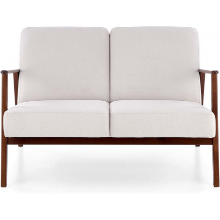 Sofa 2 osobowa prl / vintage Milano 120cm orzech / jasny beż Castel 04 Halmar
