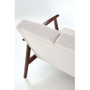 Sofa 2 osobowa prl / vintage Milano 120cm orzech / jasny beż Castel 04 Halmar