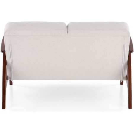 Sofa 2 osobowa prl / vintage Milano 120cm orzech / jasny beż Castel 04 Halmar