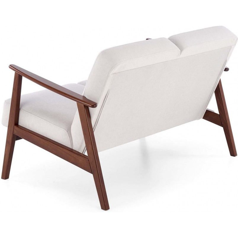 Sofa 2 osobowa prl / vintage Milano 120cm orzech / jasny beż Castel 04 Halmar