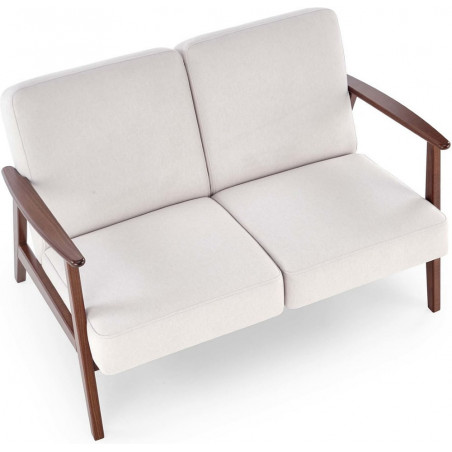 Sofa 2 osobowa prl / vintage Milano 120cm orzech / jasny beż Castel 04 Halmar