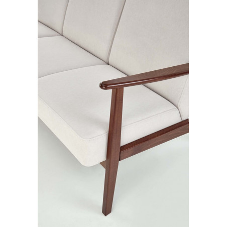 Sofa 3 osobowa prl / vintage Milano 175cm orzech / jasny beż Castel 04 Halmar