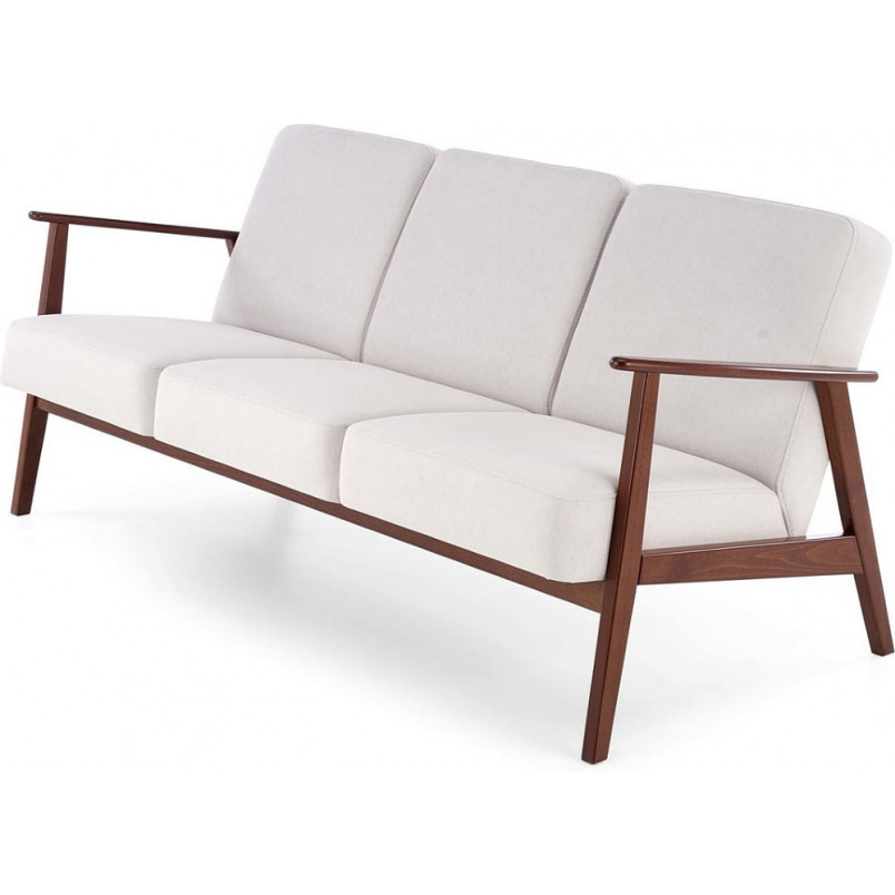 Sofa 3 osobowa prl / vintage Milano 175cm orzech / jasny beż Castel 04 Halmar