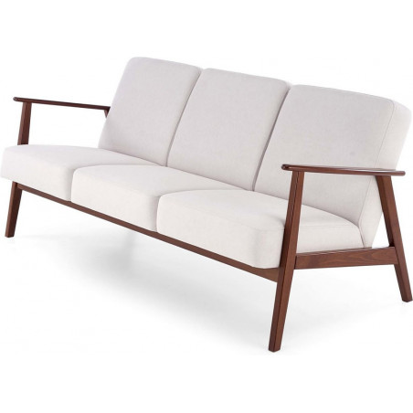 Sofa 3 osobowa prl / vintage Milano 175cm orzech / jasny beż Castel 04 Halmar