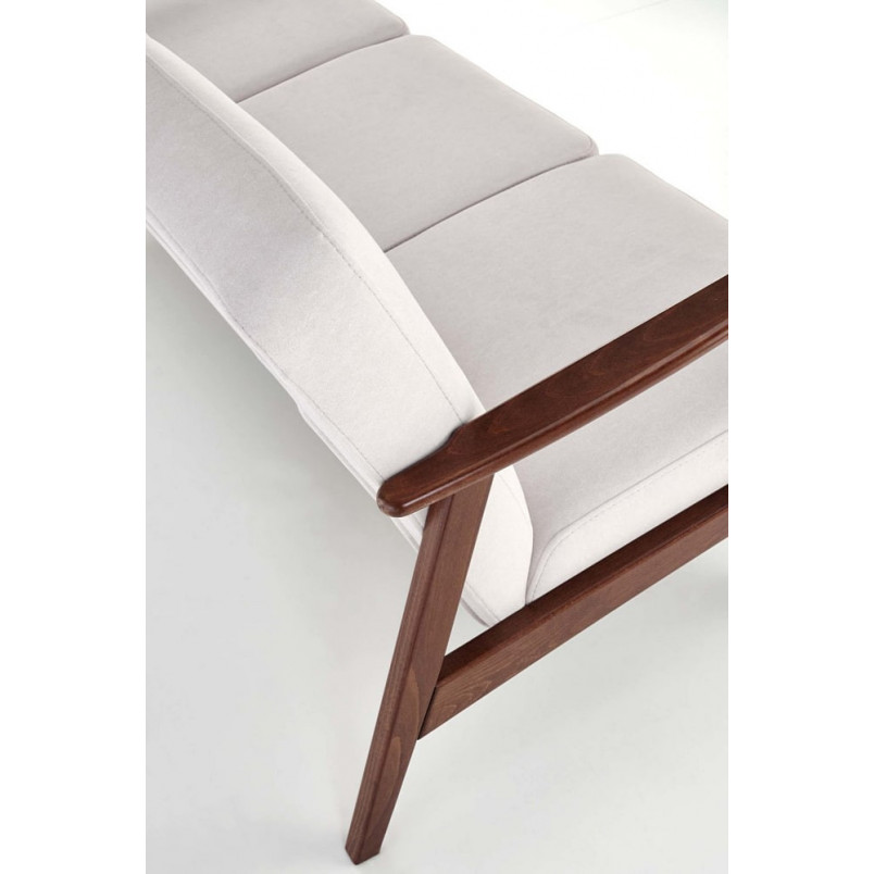 Sofa 3 osobowa prl / vintage Milano 175cm orzech / jasny beż Castel 04 Halmar