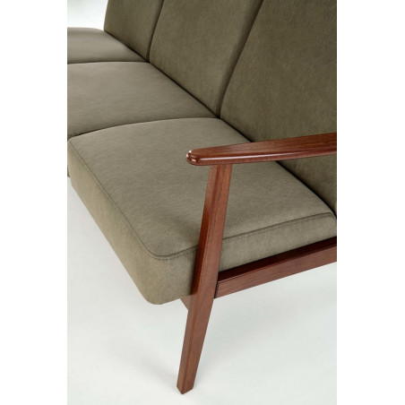 Sofa 3 osobowa prl / vintage Milano 175cm orzech / oliwka Castel 39 Halmar