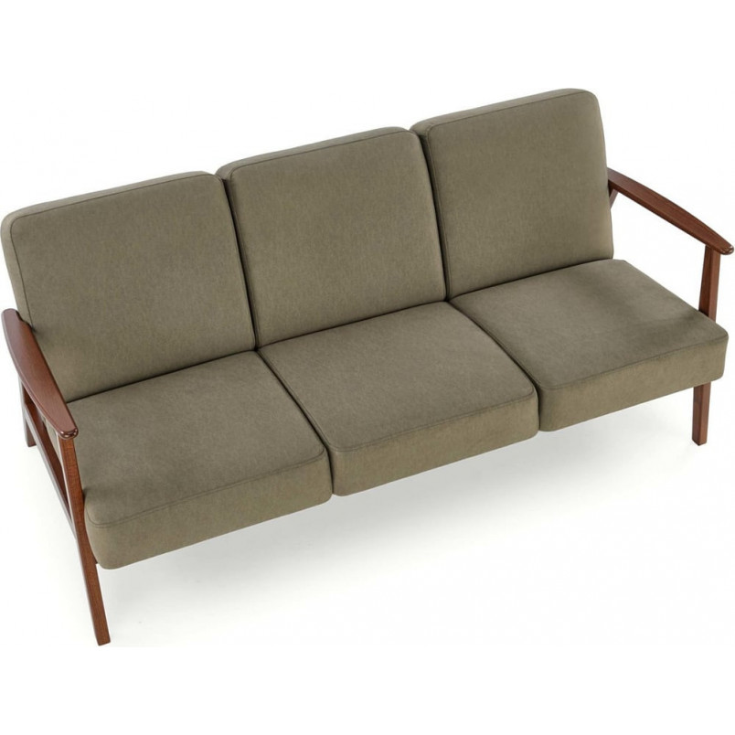 Sofa 3 osobowa prl / vintage Milano 175cm orzech / oliwka Castel 39 Halmar
