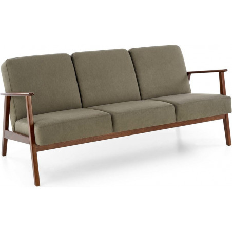 Sofa 3 osobowa prl / vintage Milano 175cm orzech / oliwka Castel 39 Halmar