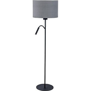 Lampa podłogowa z abażurem i lampką Hotel Plus Szary/Czarny marki Nowodvorski