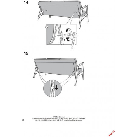 Sofa 3 osobowa prl / vintage Milano 175cm orzech / oliwka Castel 39 Halmar