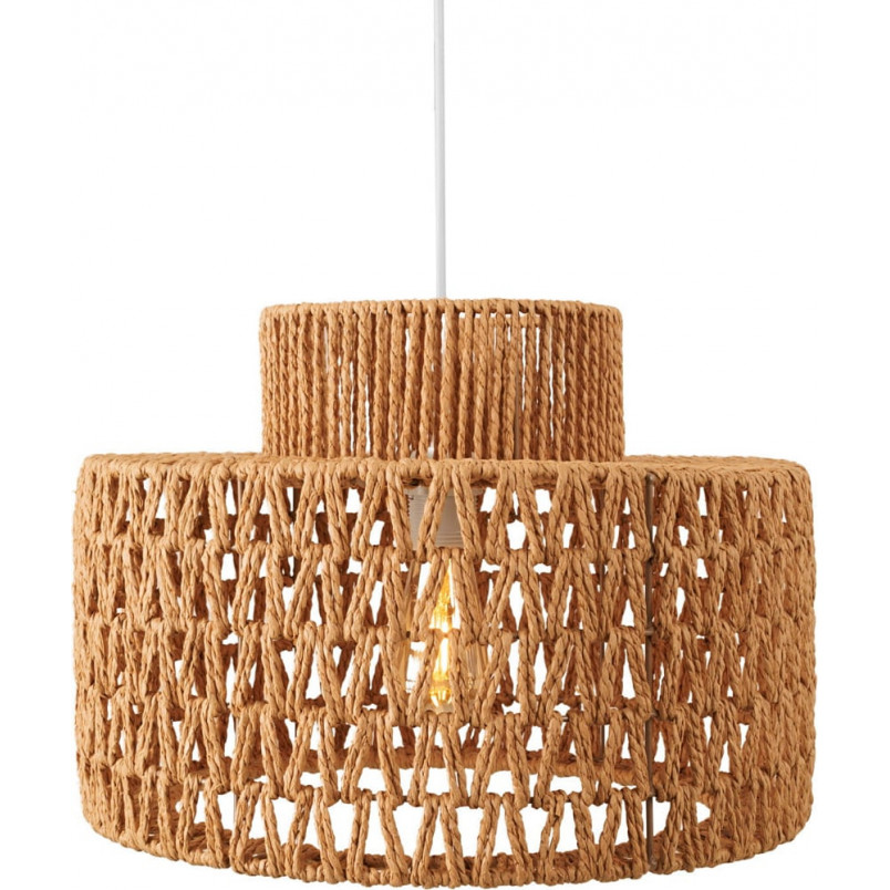 Lampa wisząca pleciona boho Raffle 40cm brązowa MaxLight