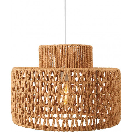 Lampa wisząca pleciona boho Raffle 40cm brązowa MaxLight