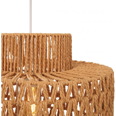 Lampa wisząca pleciona boho Raffle 40cm brązowa MaxLight