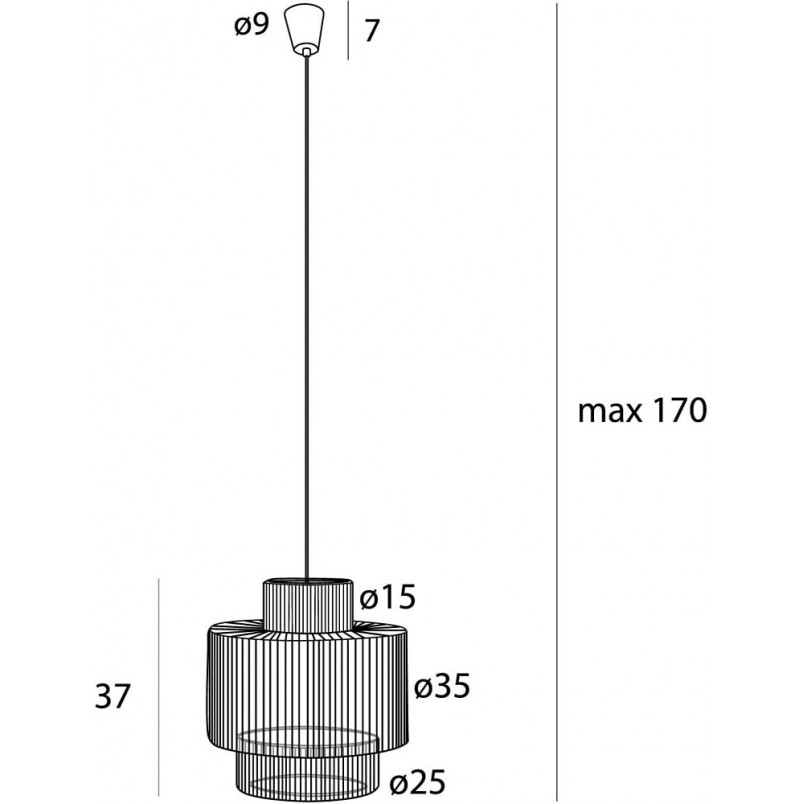 Lampa wisząca pleciona boho Labriz 35cm brązowa MaxLight