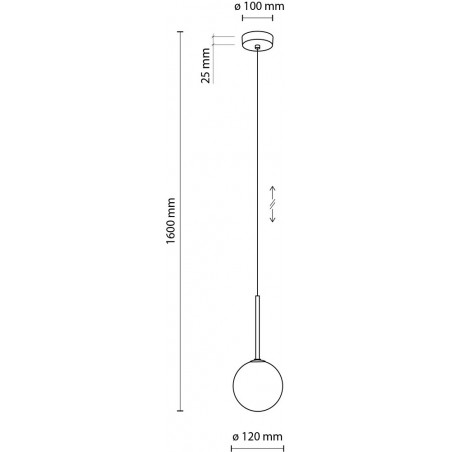Lampa wisząca szklana kula Martin II 12cm biało-czarna TK Lighting