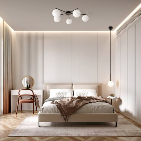 Lampa wisząca szklana kula Martin II 12cm biało-czarna TK Lighting
