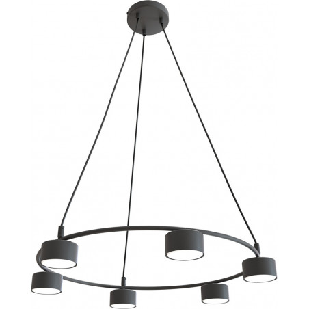 Lampa wisząca okrągła 6 punktowa Starlit 65cm czarna Emibig
