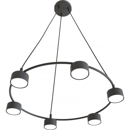 Lampa wisząca okrągła 6 punktowa Starlit 65cm czarna Emibig