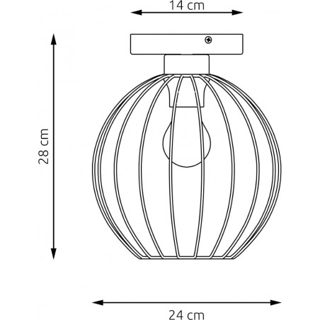 Plafon druciana kula Nest 24cm czarny Emibig