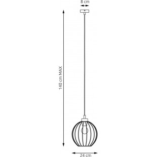 Lampa wisząca druciana kula Nando 24cm czarno-złota Emibig