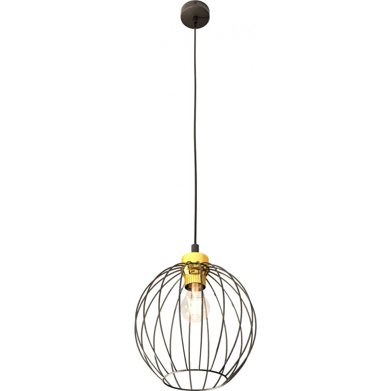 Lampa wisząca druciana kula Nando 24cm czarno-złota Emibig
