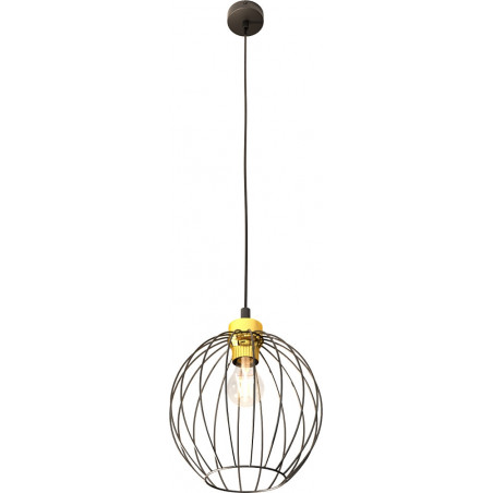 Lampa wisząca druciana kula Nando 24cm czarno-złota Emibig