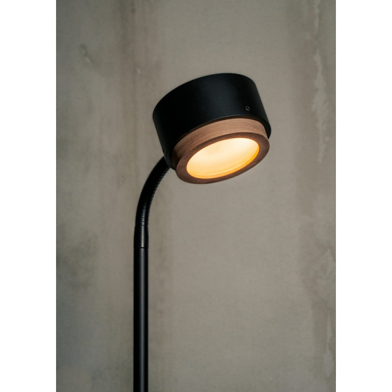 Lampa podłogowa ze ściemniaczem Jubi Wood 240cm czarny / orzech amerykański LoftLight