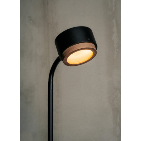 Lampa podłogowa ze ściemniaczem Jubi Wood 240cm czarny / orzech amerykański LoftLight