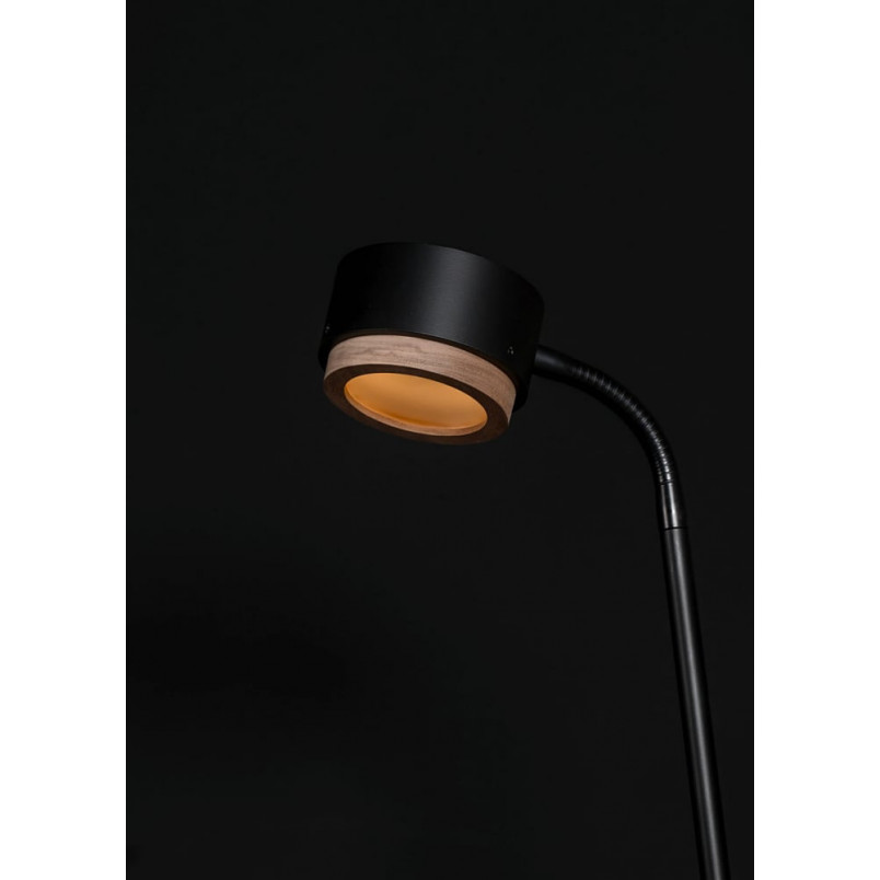 Lampa podłogowa ze ściemniaczem Jubi Wood 240cm czarny / orzech amerykański LoftLight
