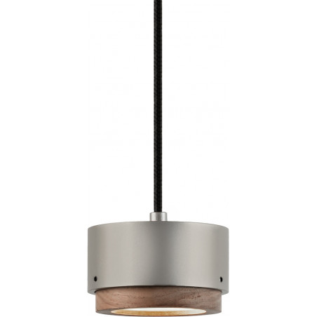 Lampa wisząca drewniana Jubi LED 10cm orzech amerykański / perłowo-beżowy LoftLight