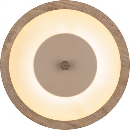 Kinkiet drewniany okrągły Bugie LED 23cm orzech / opal LoftLight