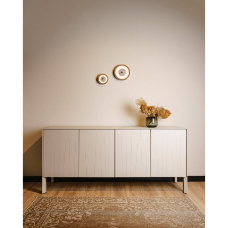 Kinkiet drewniany okrągły Bugie LED 23cm orzech / opal LoftLight