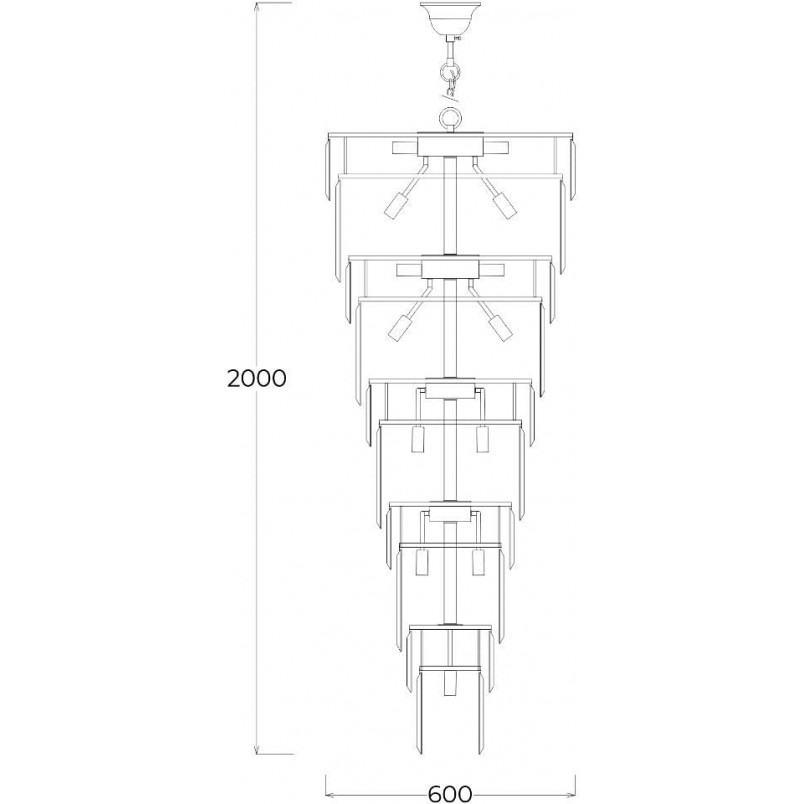 Żyrandol kryształowy glamour Luxe 60cm H200cm złoty ZumaLine