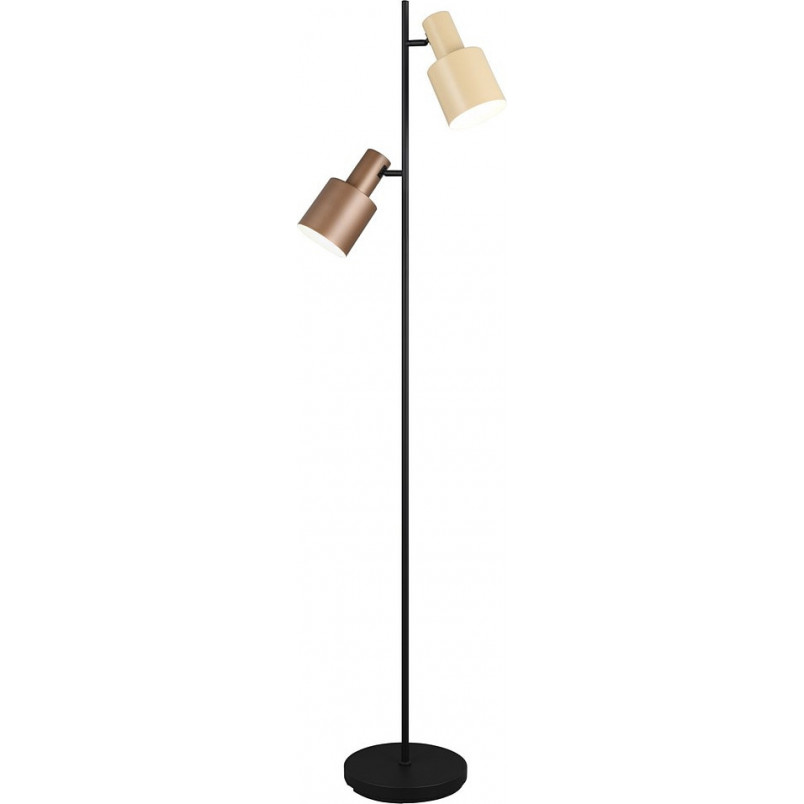Lampa podłogowa 2 punktowa Agudo 161cm czarny mat / kawowy / beż Trio