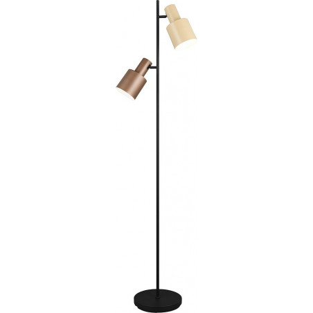 Lampa podłogowa 2 punktowa Agudo 161cm czarny mat / kawowy / beż Trio