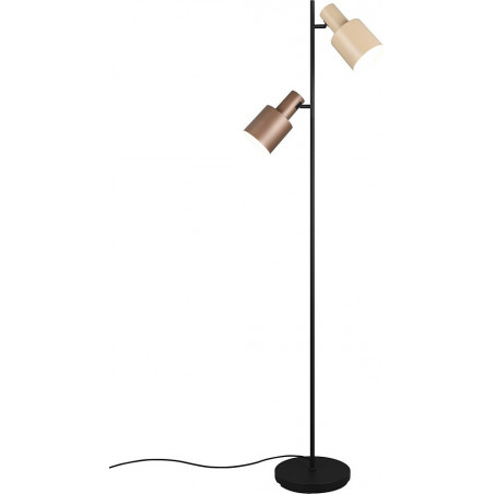 Lampa podłogowa 2 punktowa Agudo 161cm czarny mat / kawowy / beż Trio