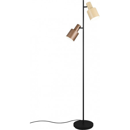 Lampa podłogowa 2 punktowa Agudo 161cm czarny mat / kawowy / beż Trio