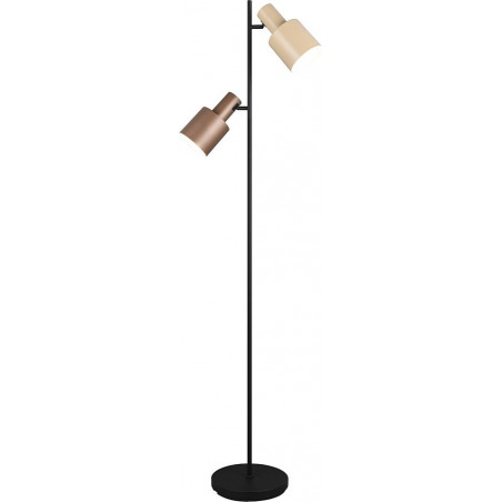 Lampa podłogowa 2 punktowa Agudo 161cm czarny mat / kawowy / beż Trio