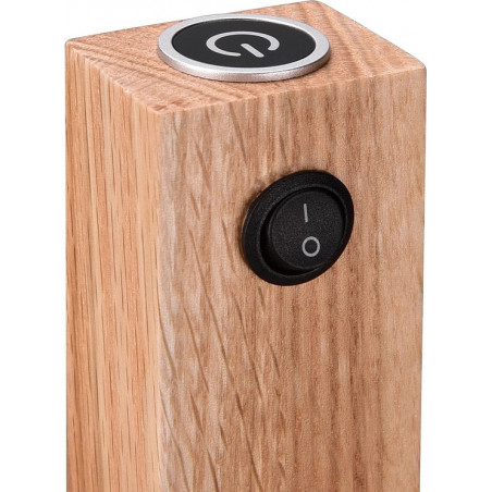 Lampa podłogowa loft Marley III czarny mat / drewno Trio