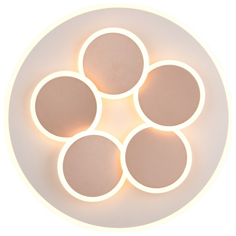 Plafon retro z pilotem Mandala LED 49cm szaro-brązowy Trio