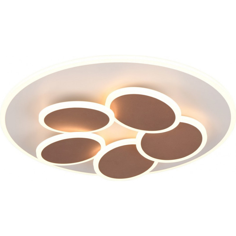 Plafon retro z pilotem Mandala LED 49cm szaro-brązowy Trio