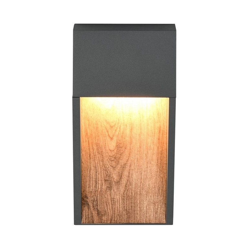 Kinkiet zewnętrzny Salmon LED 3000K imitacja drewna / antracyt Trio