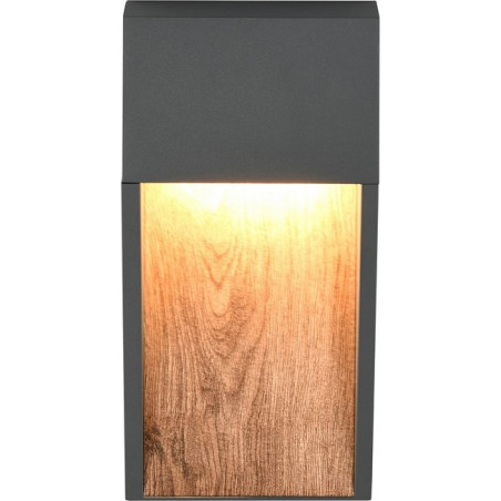 Kinkiet zewnętrzny Salmon LED 3000K imitacja drewna / antracyt Trio