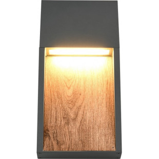Kinkiet zewnętrzny Salmon LED 3000K imitacja drewna / antracyt Trio