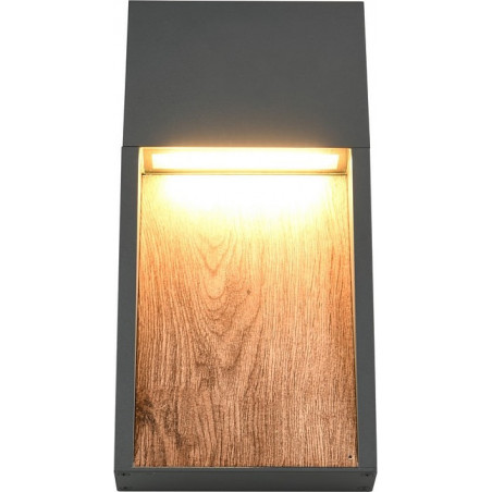 Kinkiet zewnętrzny Salmon LED 3000K imitacja drewna / antracyt Trio