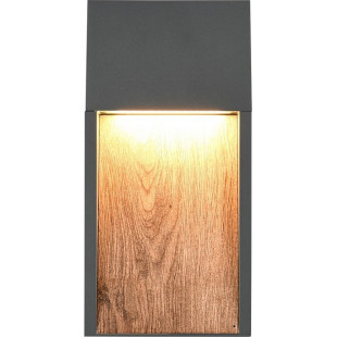 Kinkiet zewnętrzny Salmon LED 3000K imitacja drewna / antracyt Trio
