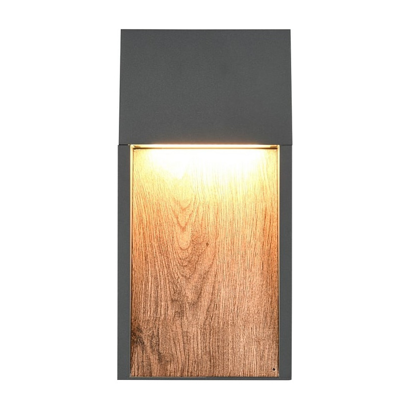 Kinkiet zewnętrzny Salmon LED 3000K imitacja drewna / antracyt Trio