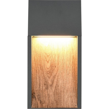 Kinkiet zewnętrzny Salmon LED 3000K imitacja drewna / antracyt Trio