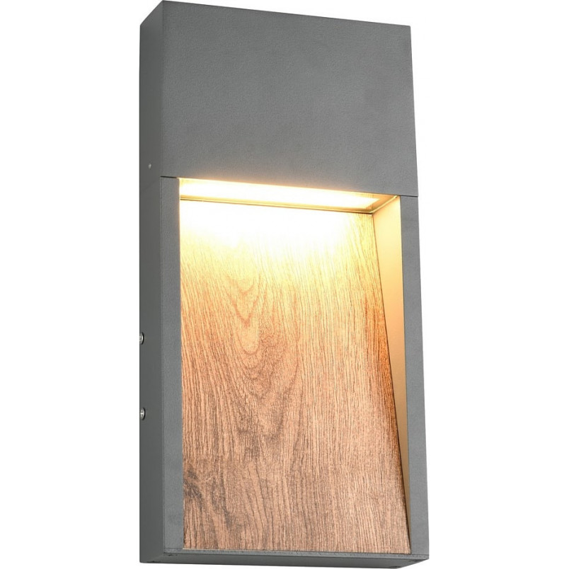 Kinkiet zewnętrzny Salmon LED 3000K imitacja drewna / antracyt Trio